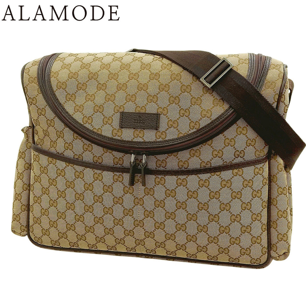 Gucci GG Canvas Mothers Bag Crossbody Bag Beige Brown